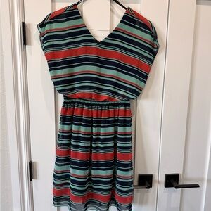 Striped V-Neck Dress